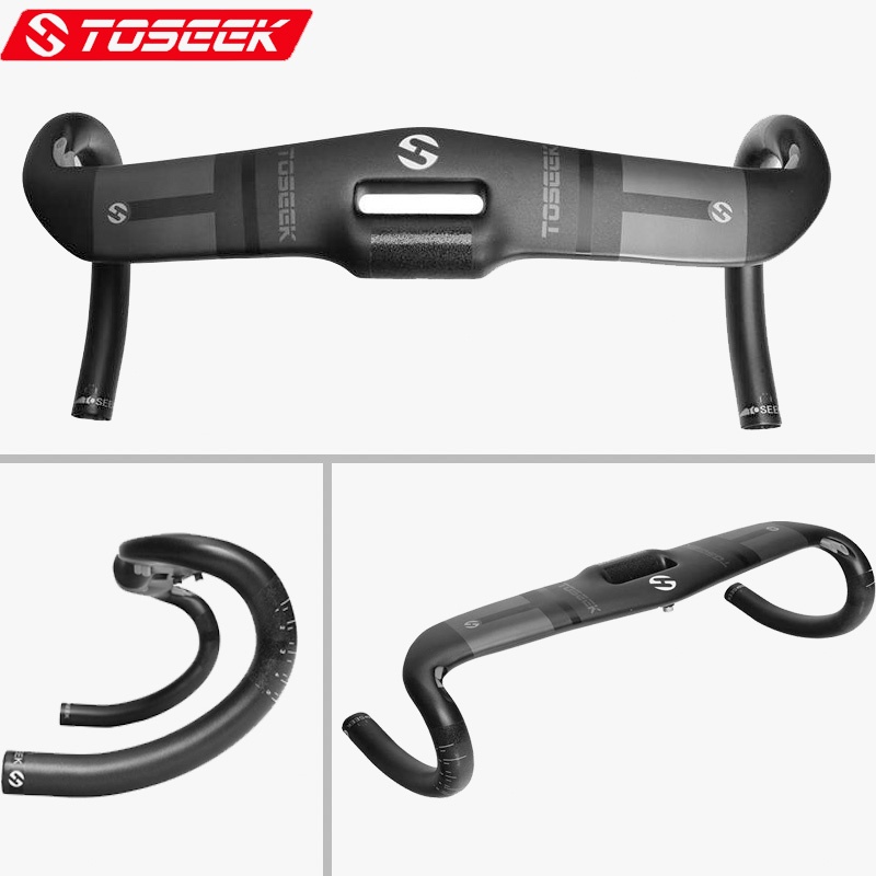 TOSEEK full carbon handlebar 400-440mm31.8mm Road Bike Handlebar ...