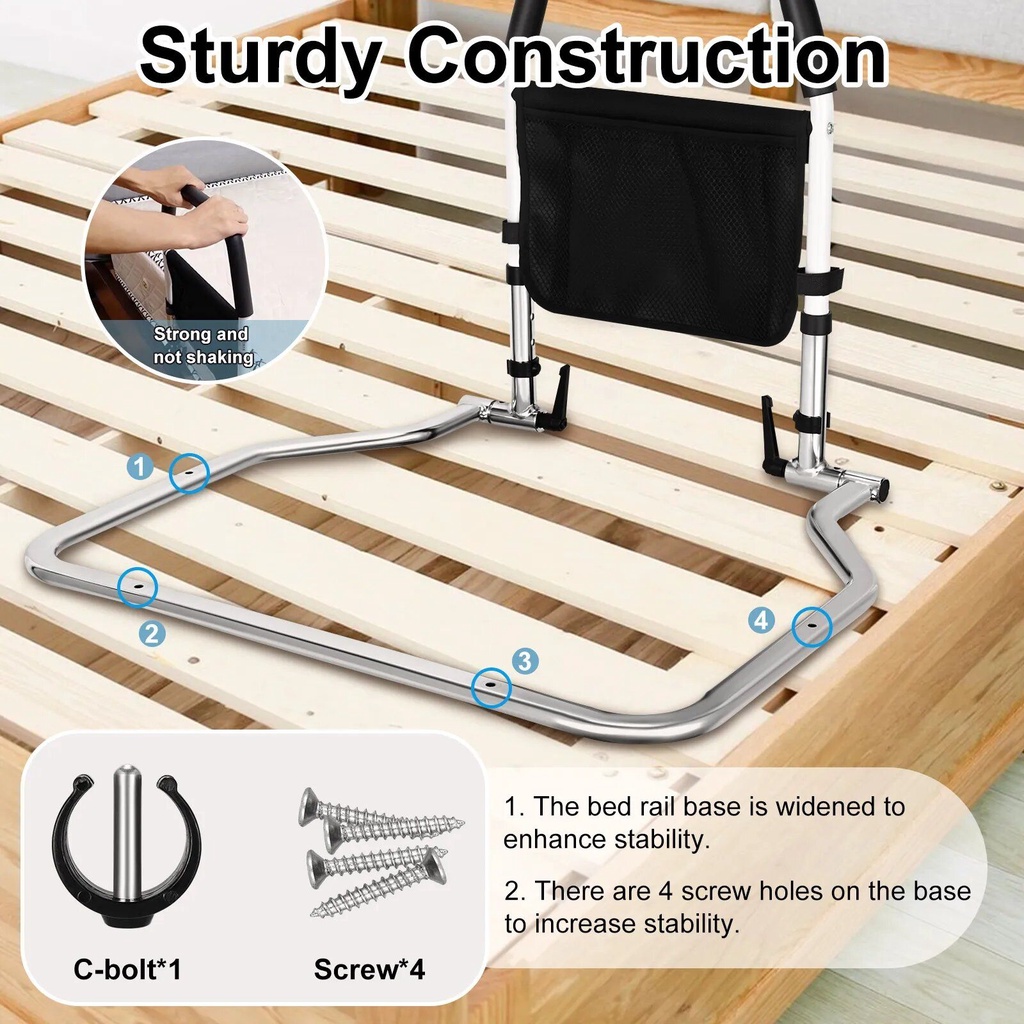 Bed Safety Rail Assist for Elderly Adults Pregnant women Foldable ...