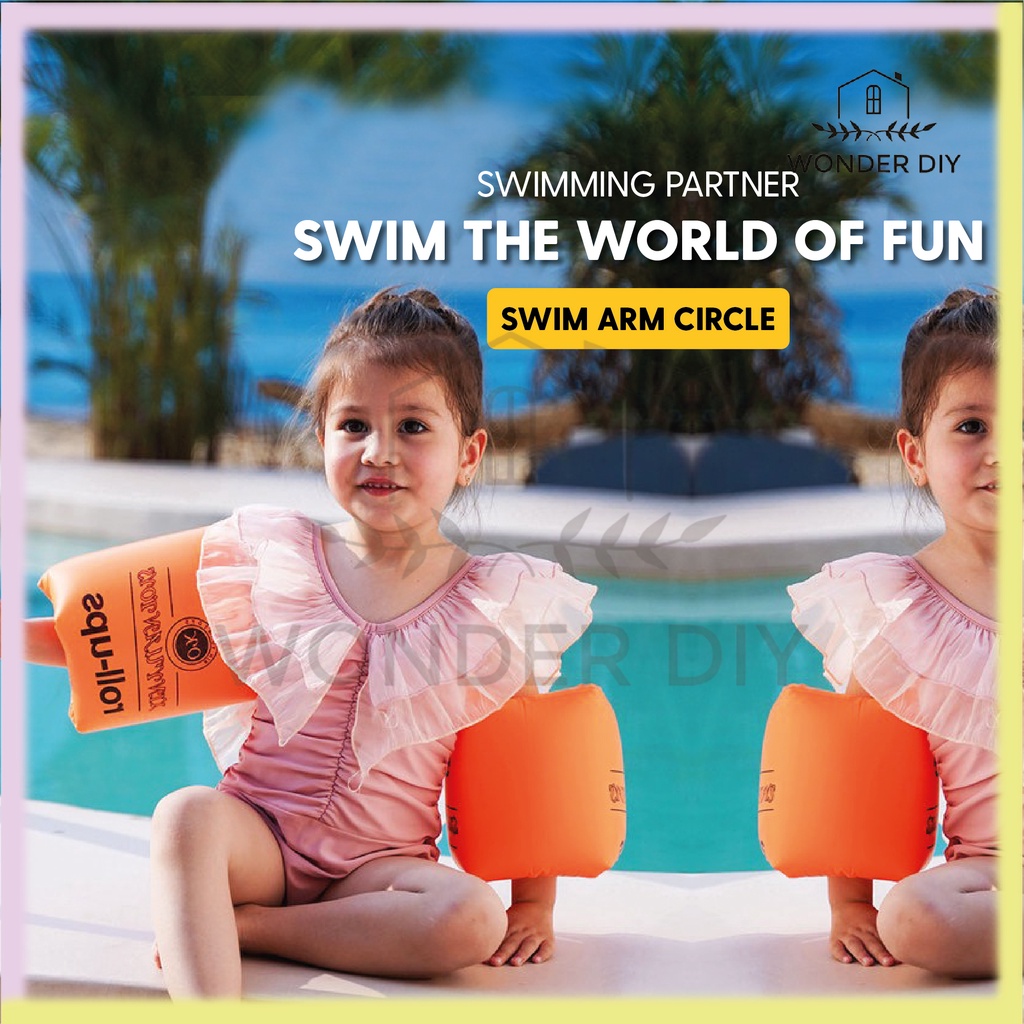 Inflatable Arm Swimming Ring 1 Pair Safety Arm Float Air Sleeves ...