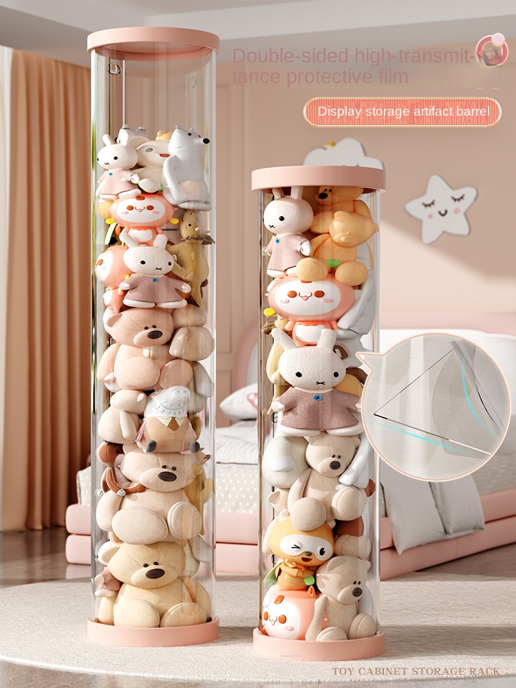【IN STOCK】50cm-150cm Doll Storage Bucket Transparent Cylindrical Large ...
