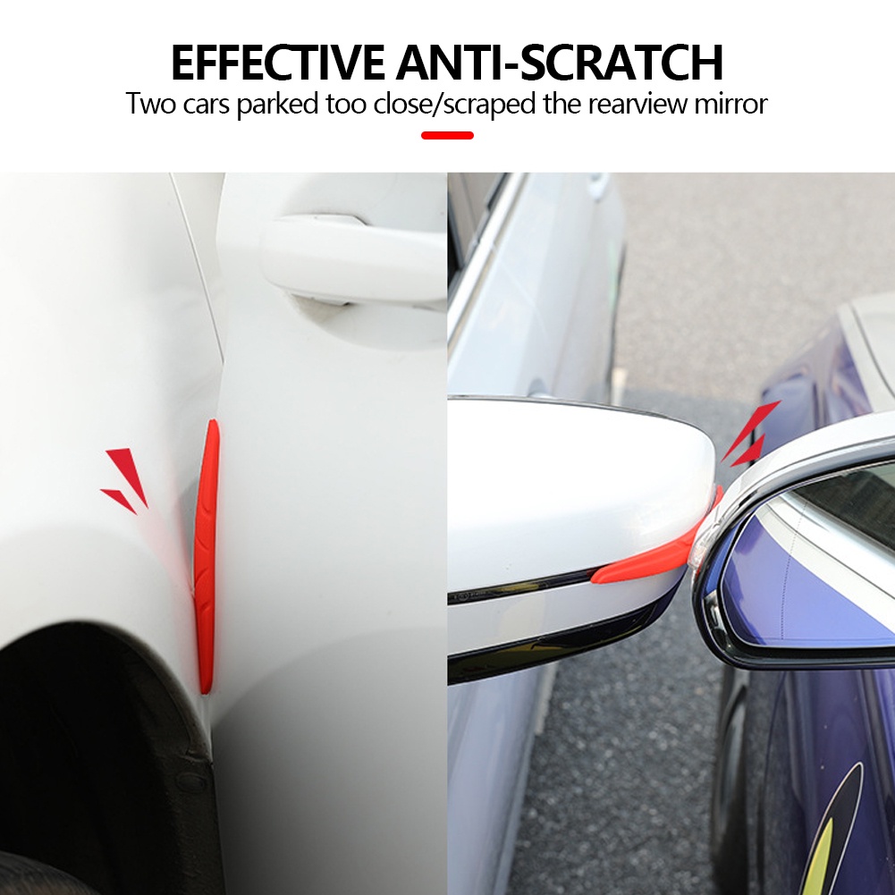 4PCS Car Door Edge Anti-collision Protector Bar Stickers Silicone Side ...