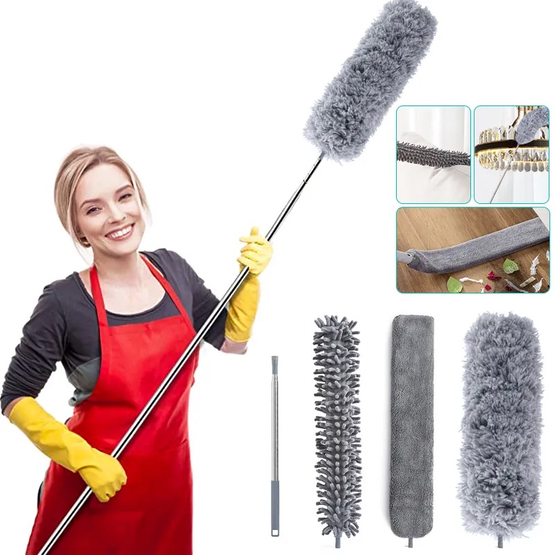 4 In 1 Microfiber Duster Set Extra Long Handle 280cm Ceiling Fan Wall ...