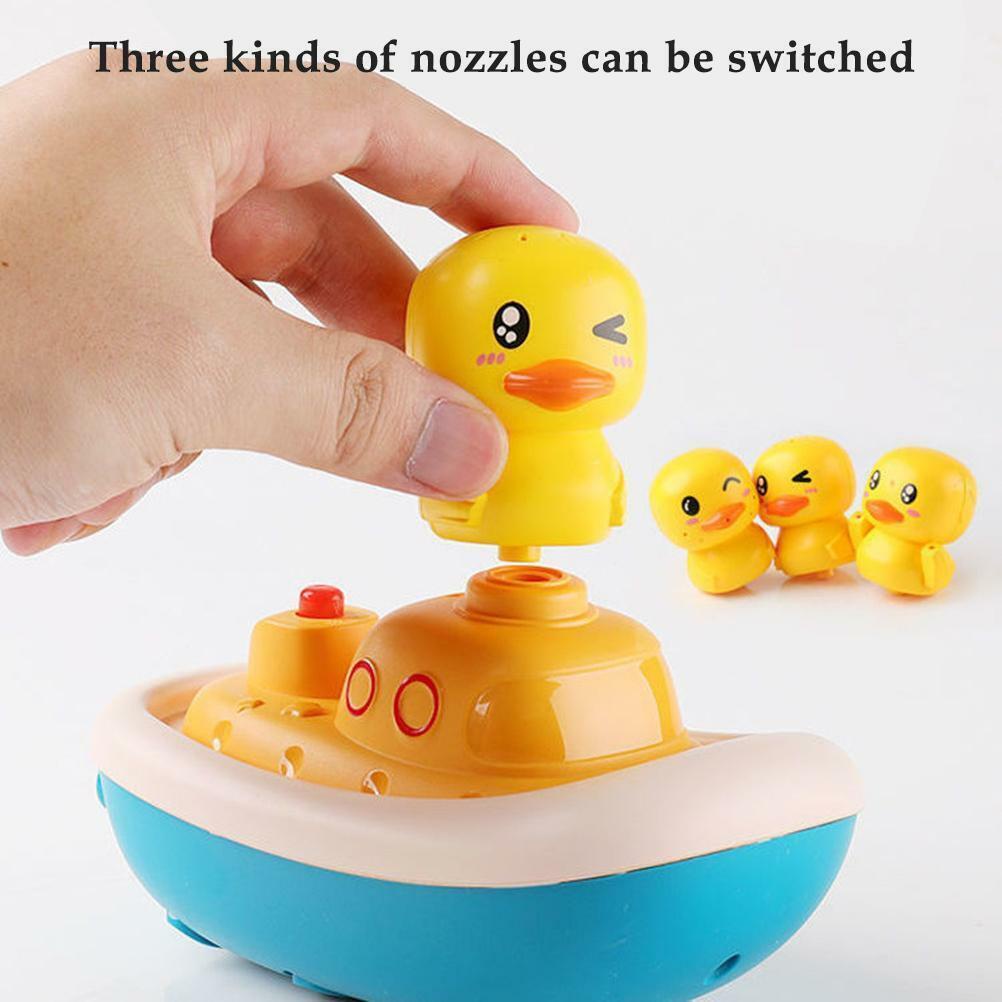 Cute Yellow Duck Baby Faucet Bathing Water Spray Electric Rotating ...