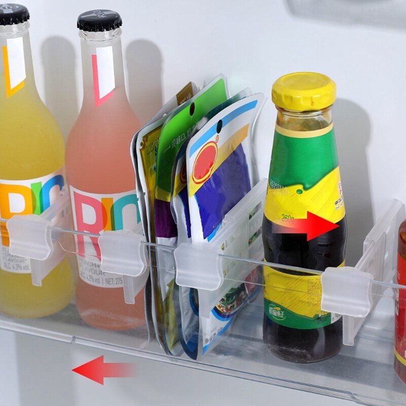 1pcs / 4pcs Refrigerator Partition Divider Storage Rack Adjustable ...