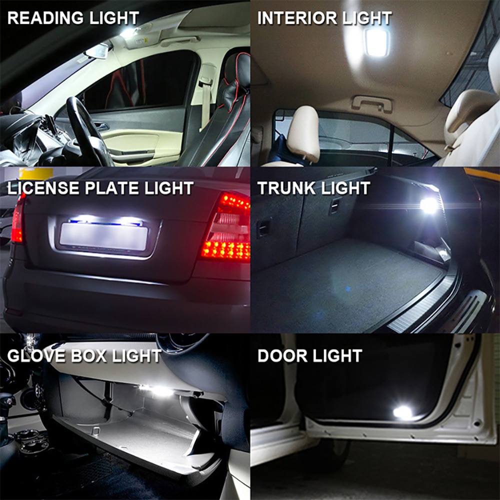 1x T10 W5W Lens Led Flash Strobe Bulb 194 WY5W Flashing Interior 