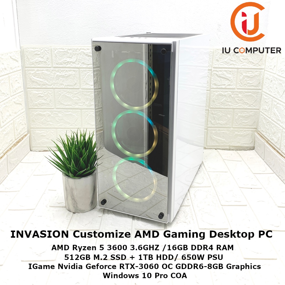 INVASION CUSTOMIZE GAMING AMD RYZEN 5 3600 16GB RAM 512GB SSD 1TB HDD ...