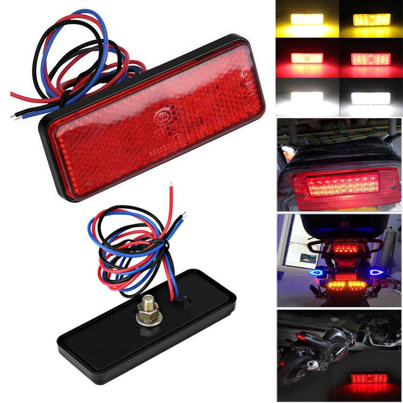 Motorcycle Light 12V 24LED Rectangle Reflector Tail Brake Stop Light ...