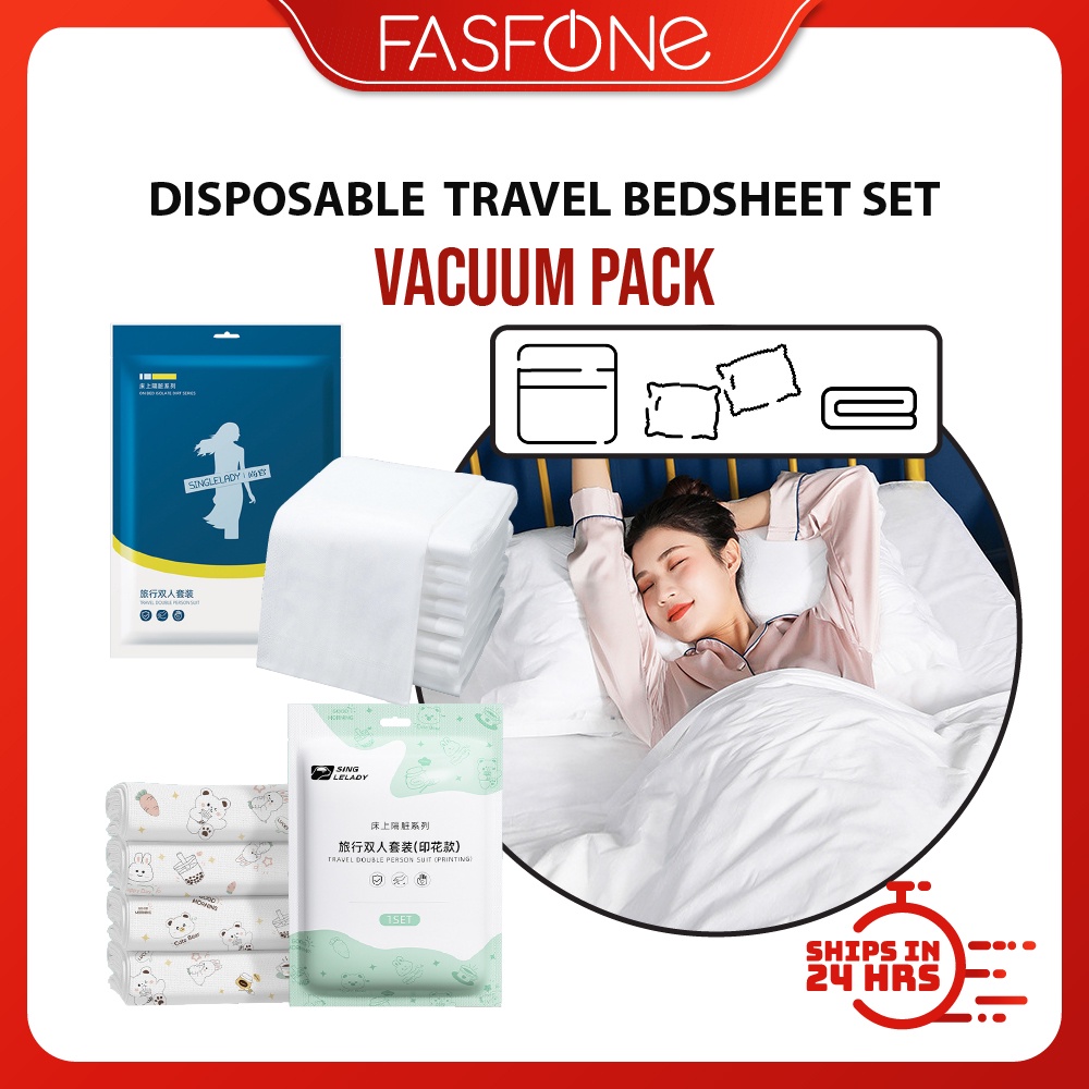 Disposable Bed Sheets Set Travel Bedsheet Vacuum Packaging Pillow Case