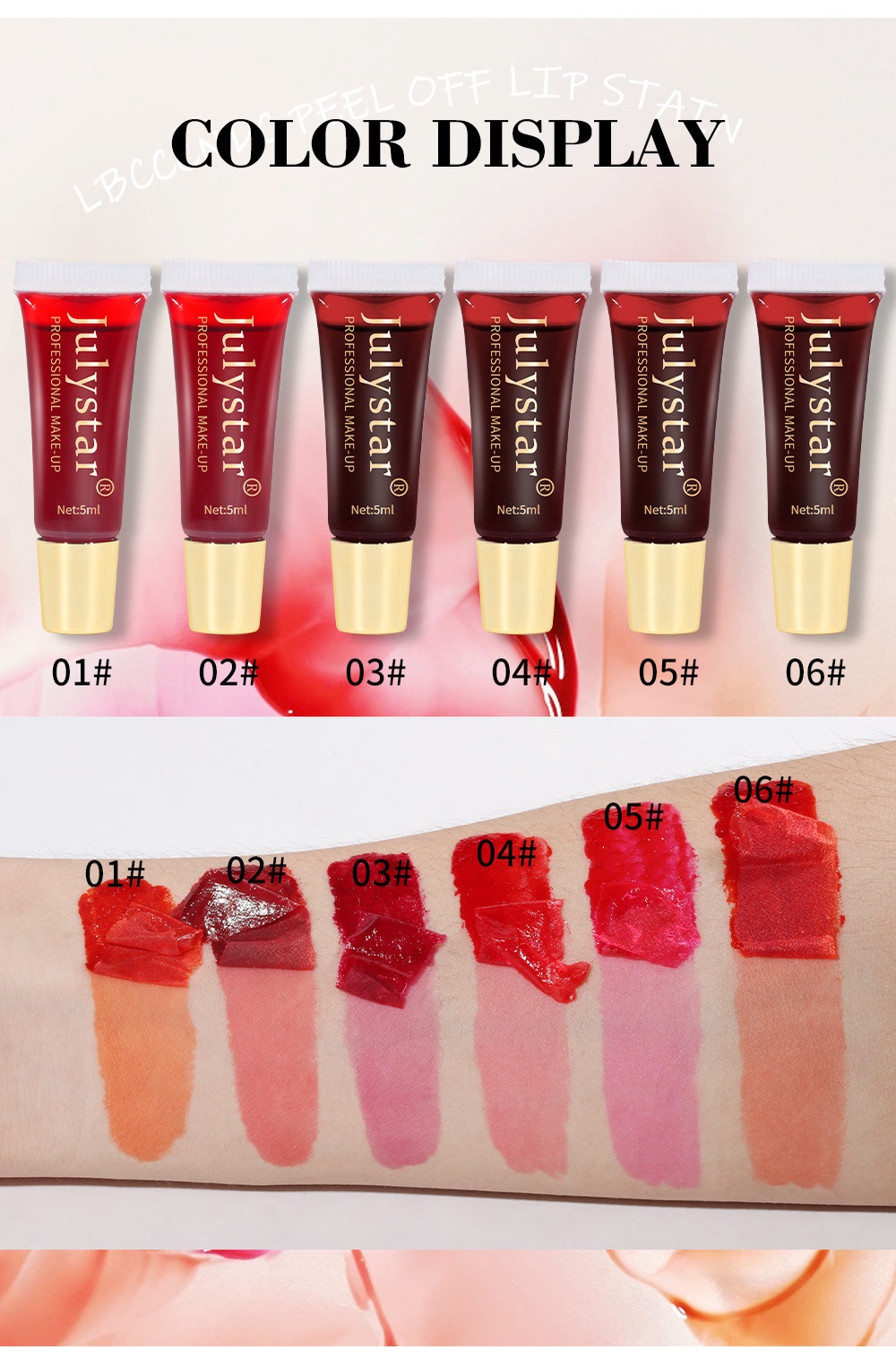 Julystar Automatischer Lippenstift – Wasserfest, Matte Farben, Für Definierte Lippenkonturen