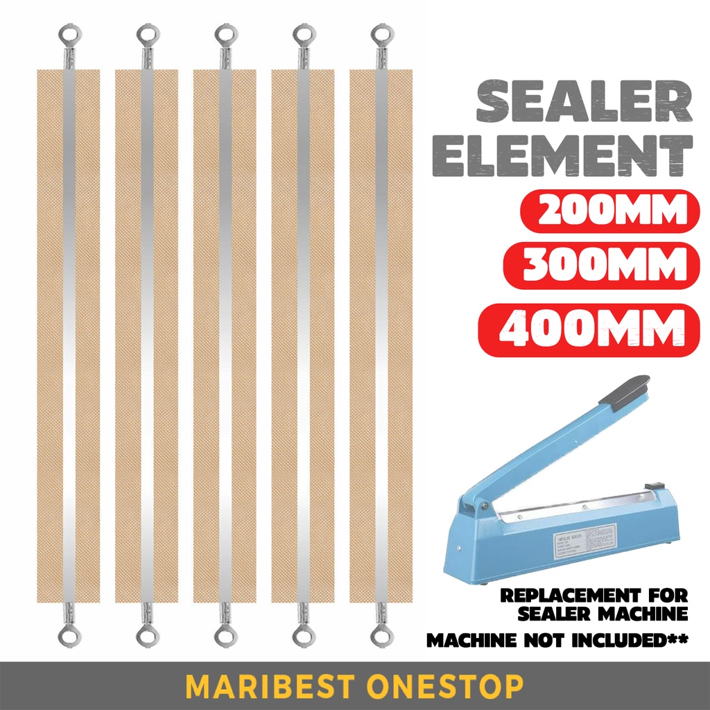 C-HORSE 200mm Impulse Heat Sealer Machine – With Cutter, 12 Extra Elements + 12 PTFE Covers, IS200C+EL200X5Bags