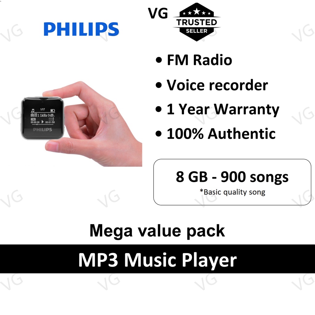 [100 ORIGINAL] PHILIPS SA2208 MP3 Music Player for student kids FM