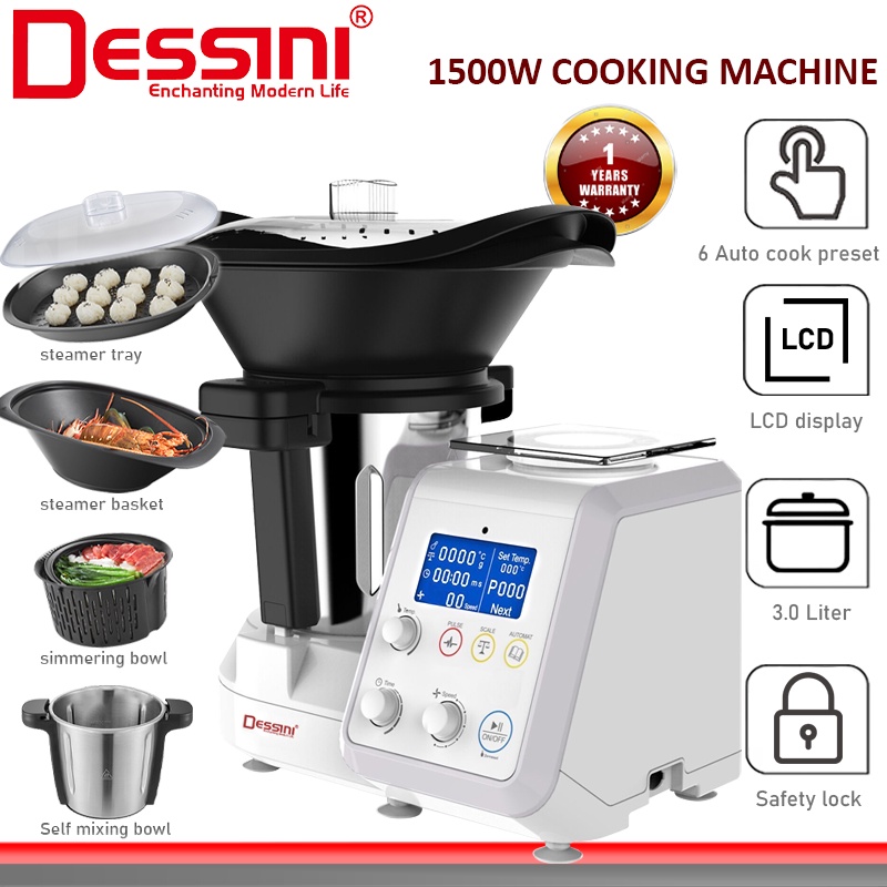 DESSINI ITALY Automatic Smart Cooking Robot Machine Rice Cooker Steamer ...