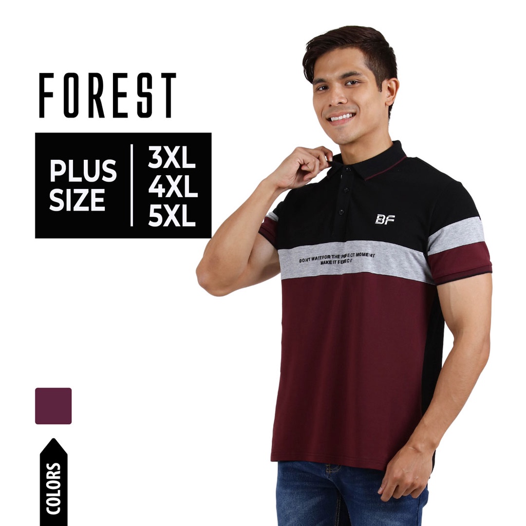 Forest Plus Size Soft Pique Cotton Colour Block Short Sleeve Cut & Sew Polo T Shirt T Shirt