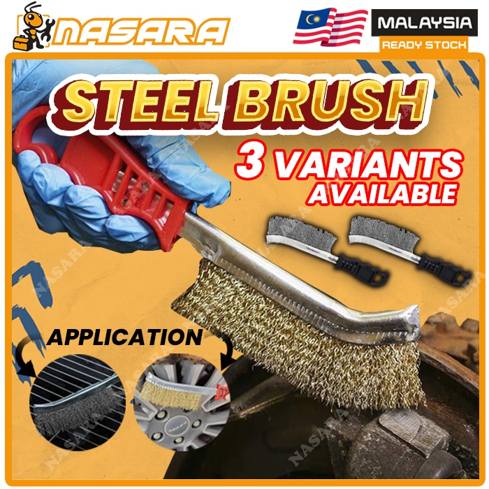 Hand Wire Scratch Brushes-Display BoxesSpid Plastic Handled Brass