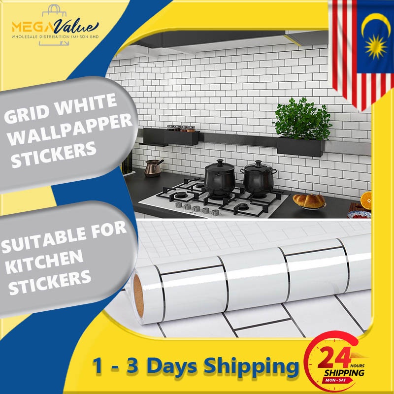READY STOCK Brick Wallpaper Aluminum foil Backsplash Wall Sticker