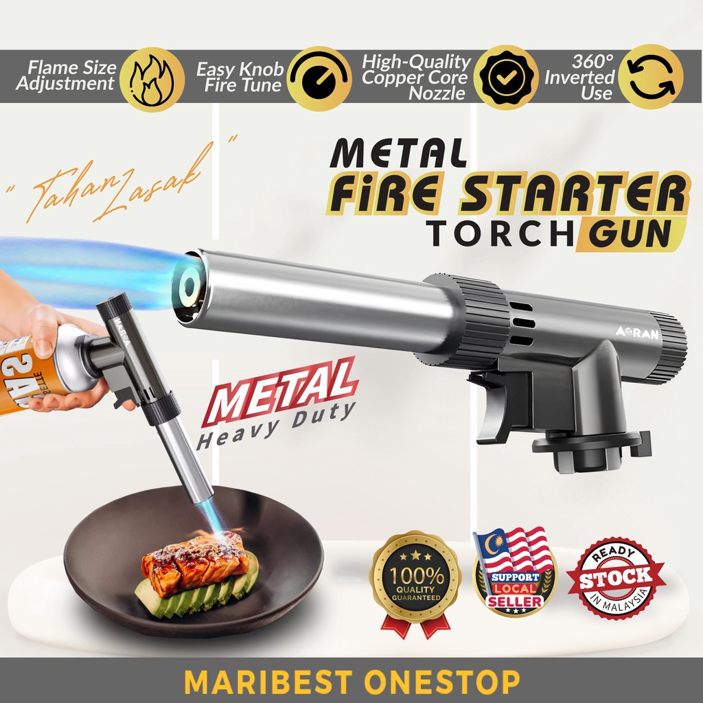 Fire Starter Torch Gun Metal Flame Welding Gas Fire Flamethrower