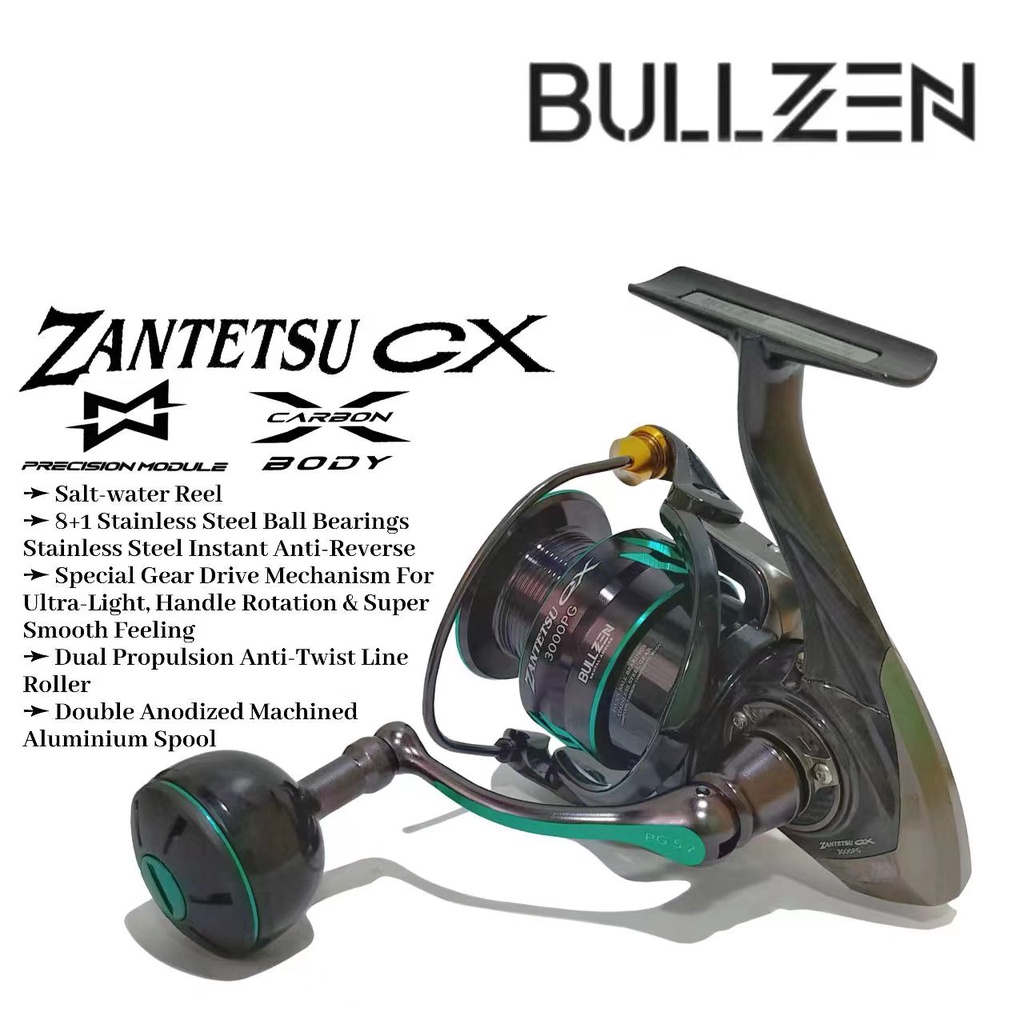 BULLZEN ZANTETSU CX SPINNING FISHING REEL