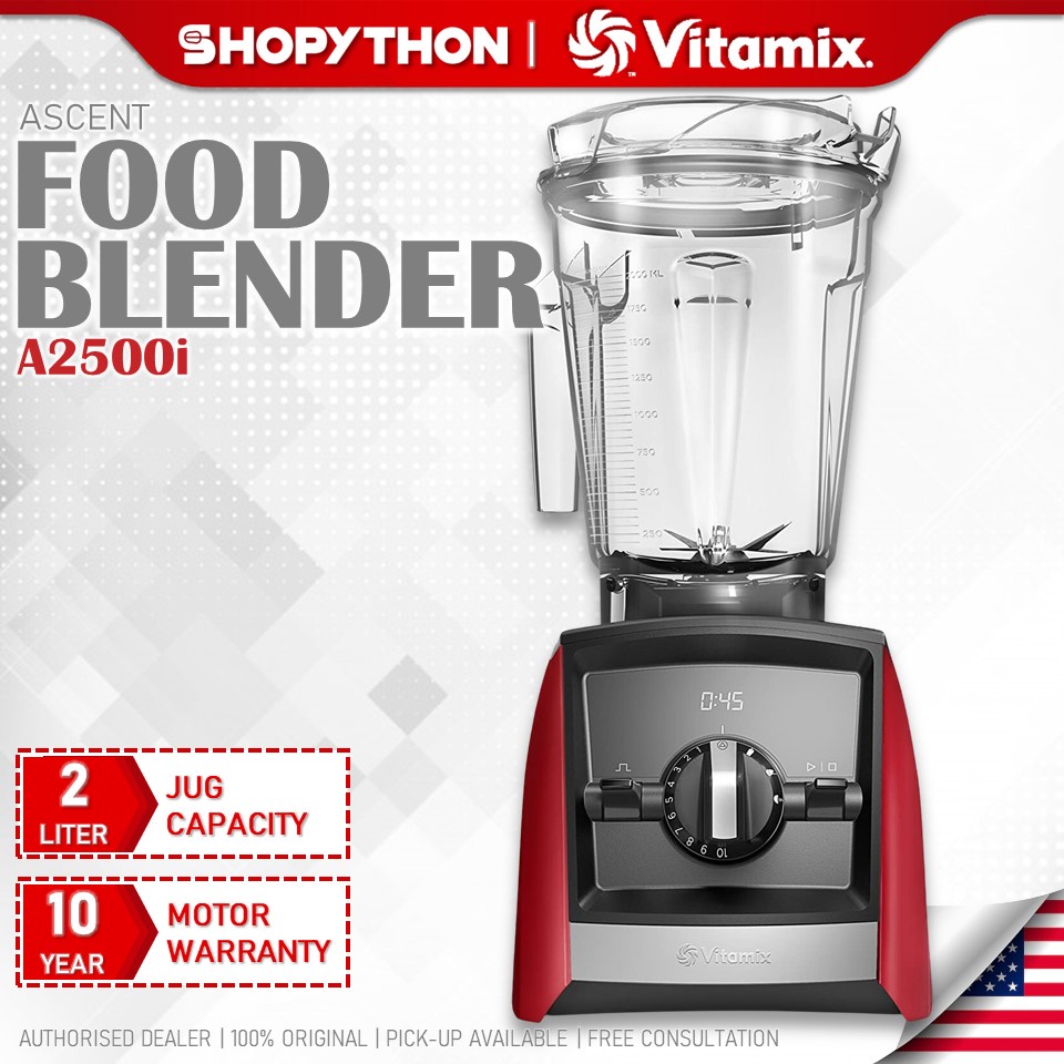 VITAMIX Ascent A2500i Red (2.0L/1400w) Digital Timer Power Blender