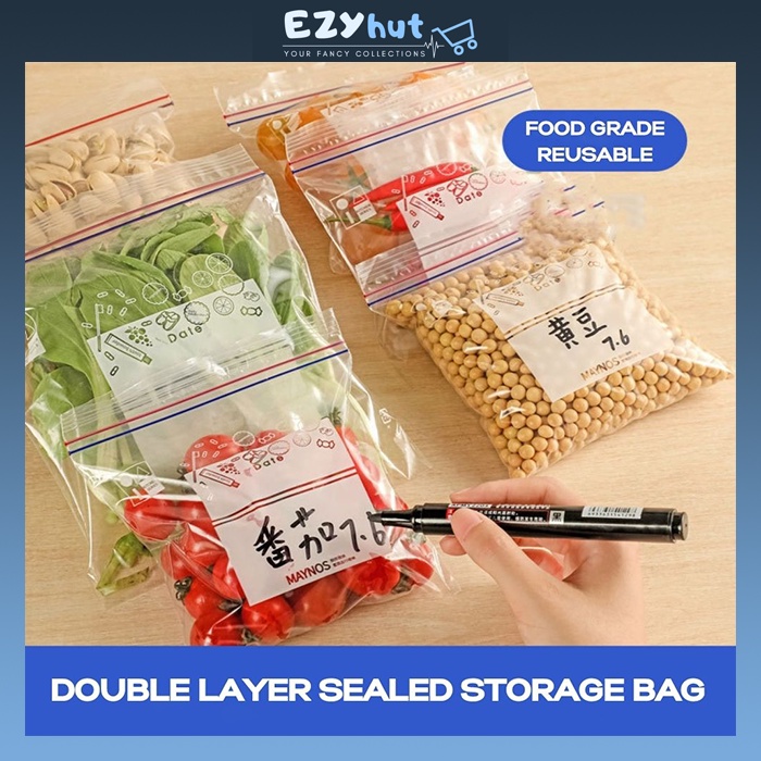 Food Storage Bag Double Layers Sealed Food Bag Food Freezer Zip