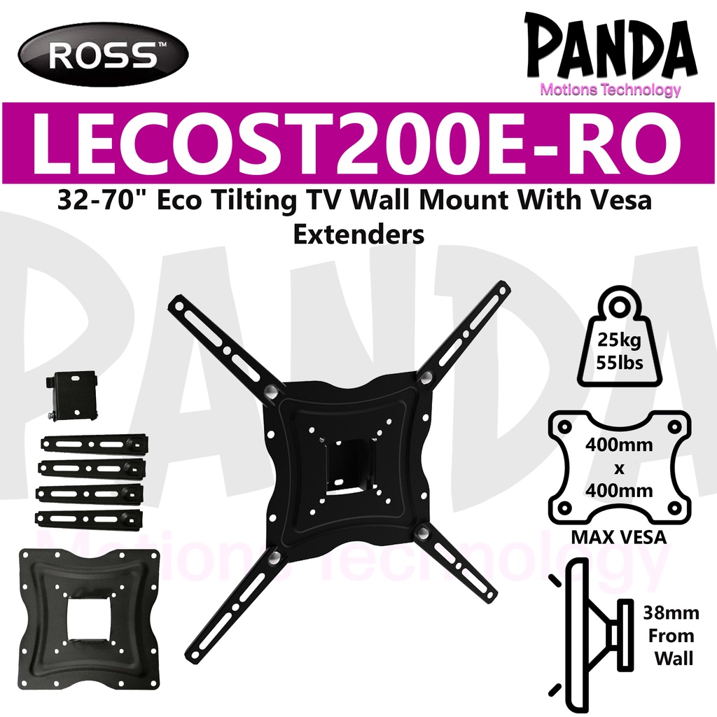 ROSS 3270" Eco Tilting TV Wall Mount With Vesa Extenders (LECOST200E