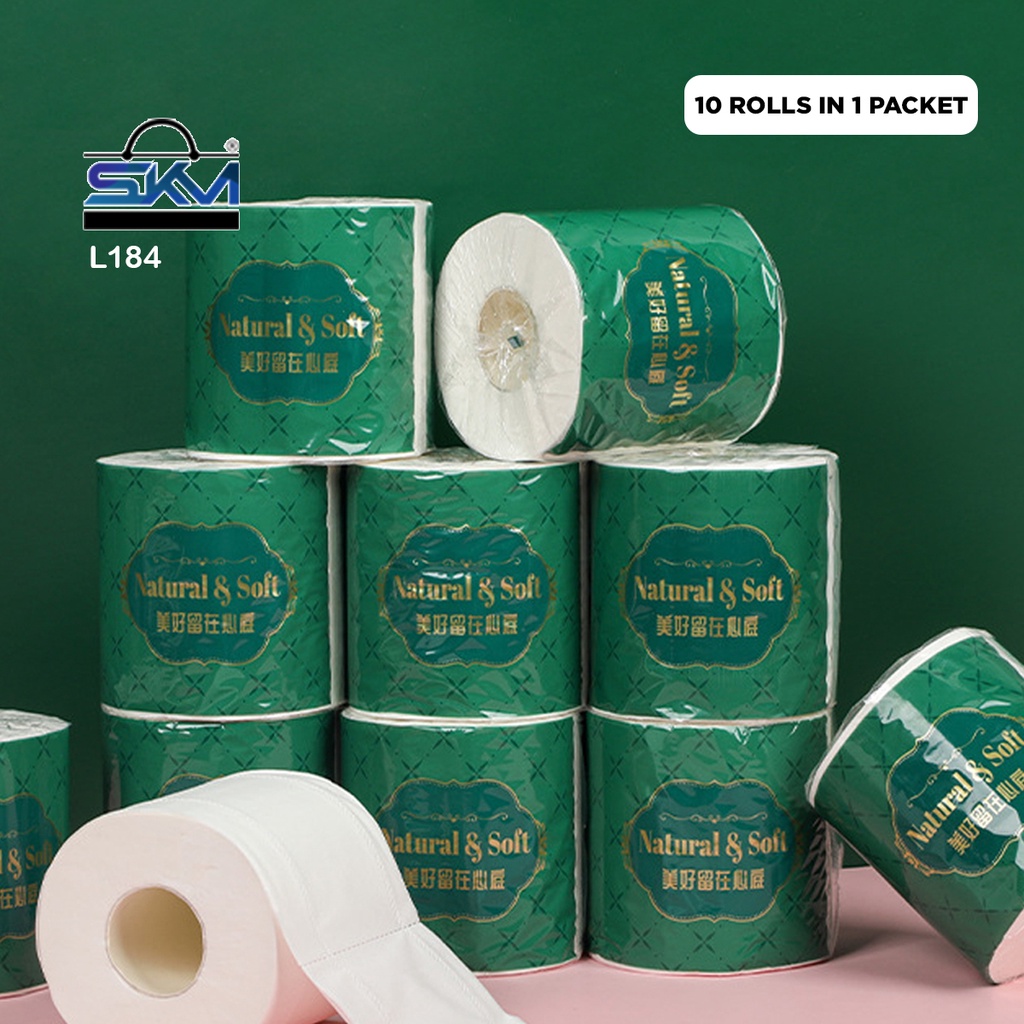 SKM (10 Rolls 1 Pack) 3ply Super Soft Premium Pack Toilet Tissue Roll