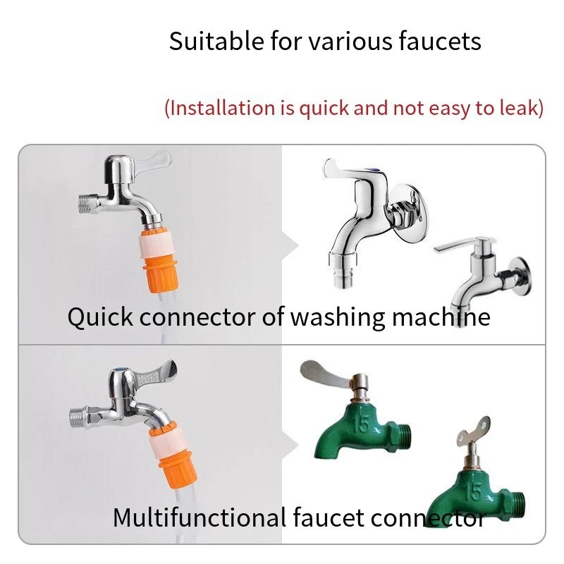 Faucet Hose Quick Connector Ultra Strong Universal Adapter Coupling ...