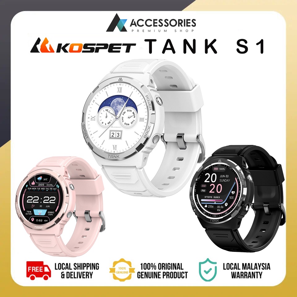 Original KOSPET TANK T2 AMOLED AOD Smart Watch Ultra For Men Smartwatch  Electronic Fitness AI Voice 5ATM Waterproof Mens Watches