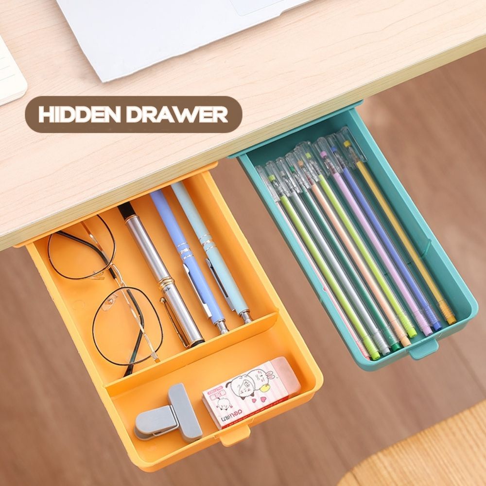 Hidden Organizer Hidden Drawer Invisible Under Desk Storage Box Hidden