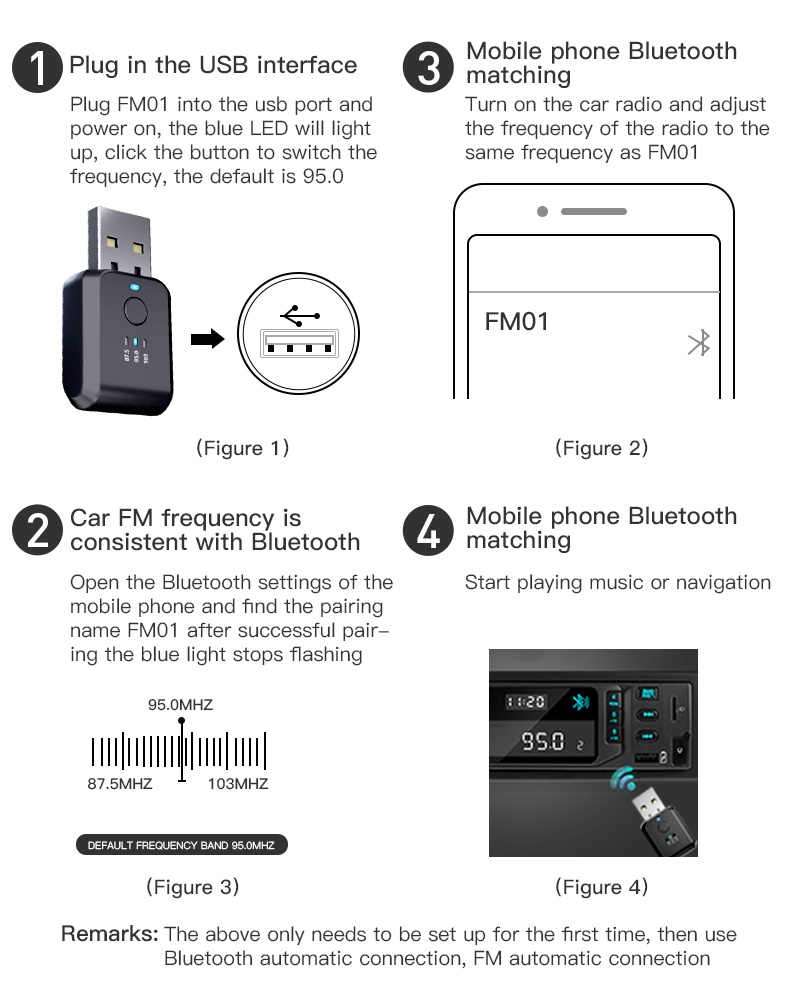 Mini USB Bluetooth-Compatible 5.3 FM01 FM02 Car Radio Fm Stereo ...