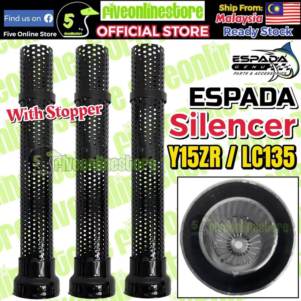 Silencer Exhaust ESPADA LC135 135LC Y15ZR E4 E5 E6 E7 Y15Z Silencer With Stopper Shopee Malaysia