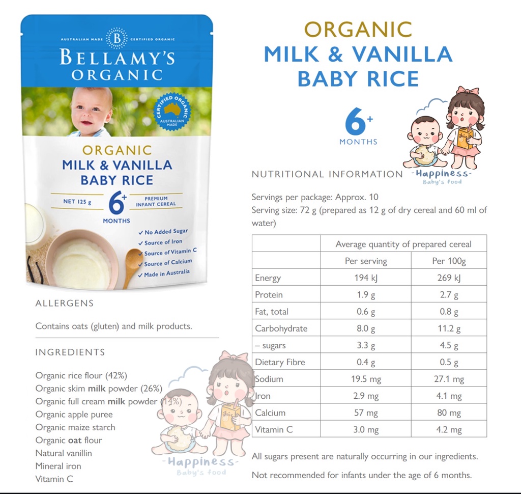 Cereal Bellamy Porridge Apple Cinnamon Porridge 6+ Months