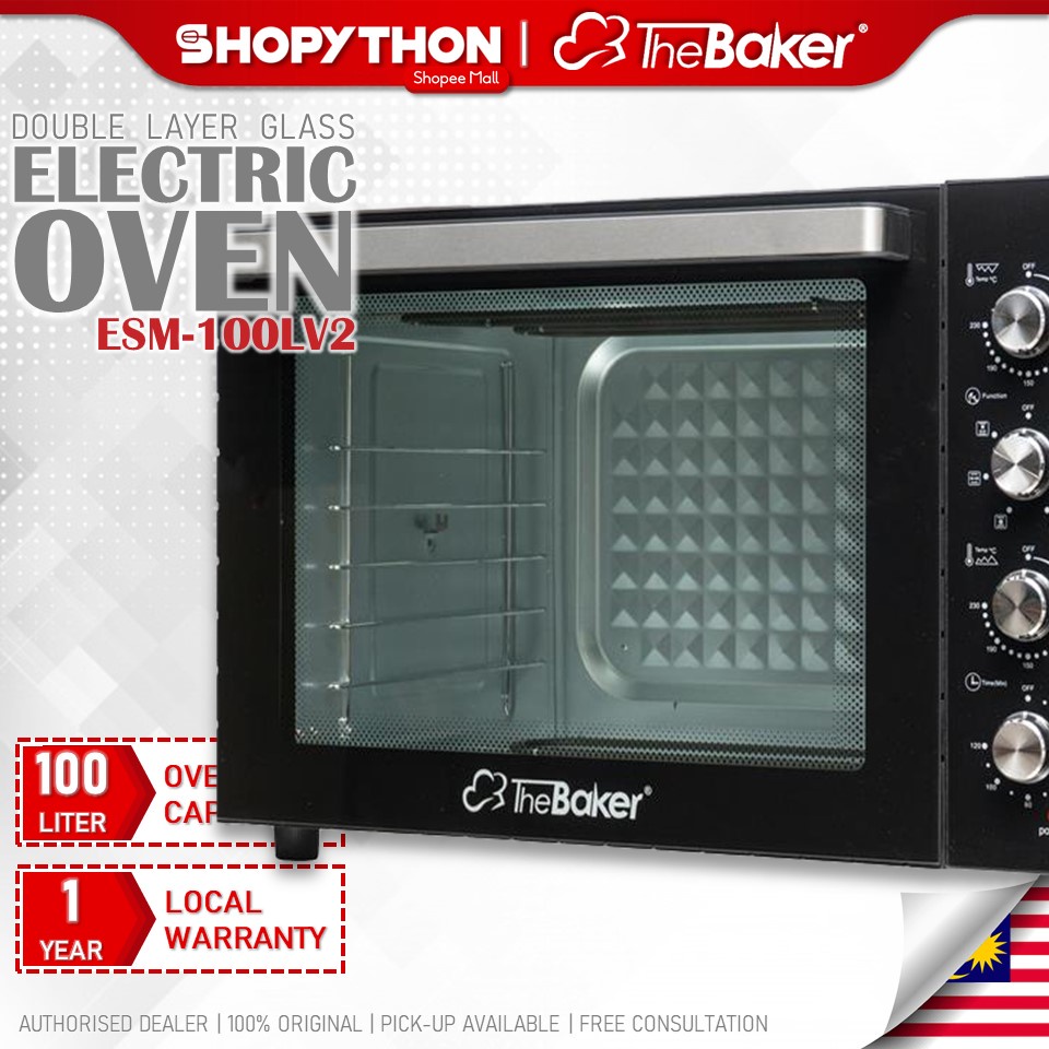 THE BAKER Electric Oven ESM100LV2 (100L/2800W) Double Layer Glass Door M Heating Element