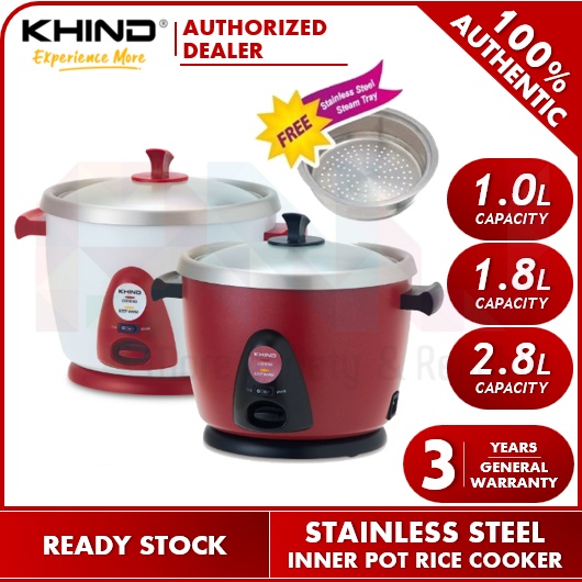 Khind Anshin Stainless Steel Inner Pot Rice Cooker RM128M RC118M RC110M