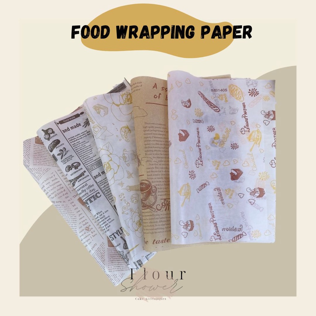 38x28cm Sandwich Paper Food Wrapper Paper Toast Sandwich Wrap Kertas