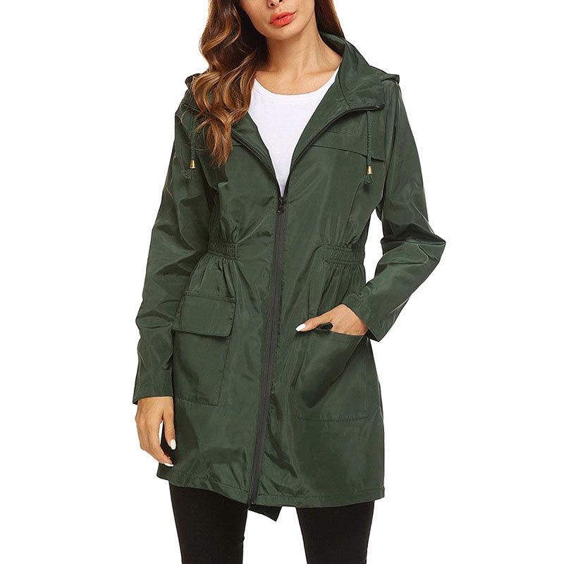 Women Long Jackets Hooded Coat Waterproof Windbreaker Female Clothing ...