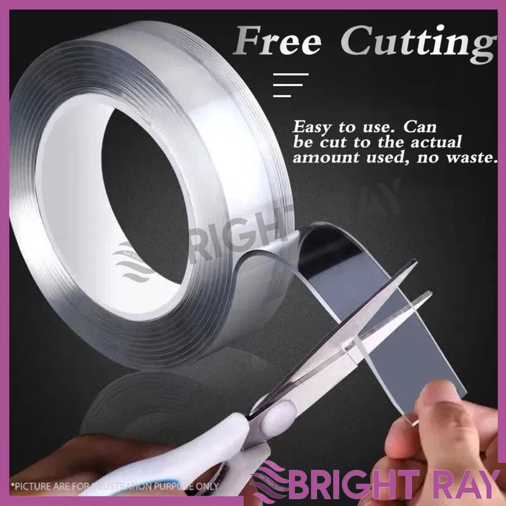 Double Sided Tape Heavy Duty Clear Nano Tape Mounting Tape Pelekat