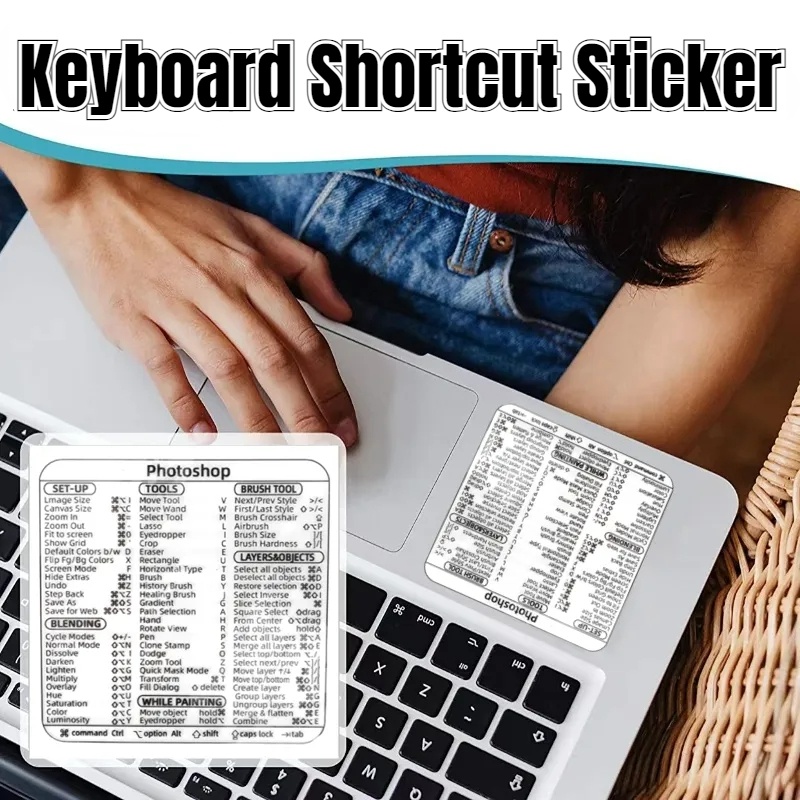 thumbnail image 2 of Blank Transparent Shortcuts Label Decal For Keyboard Self 2 of 13