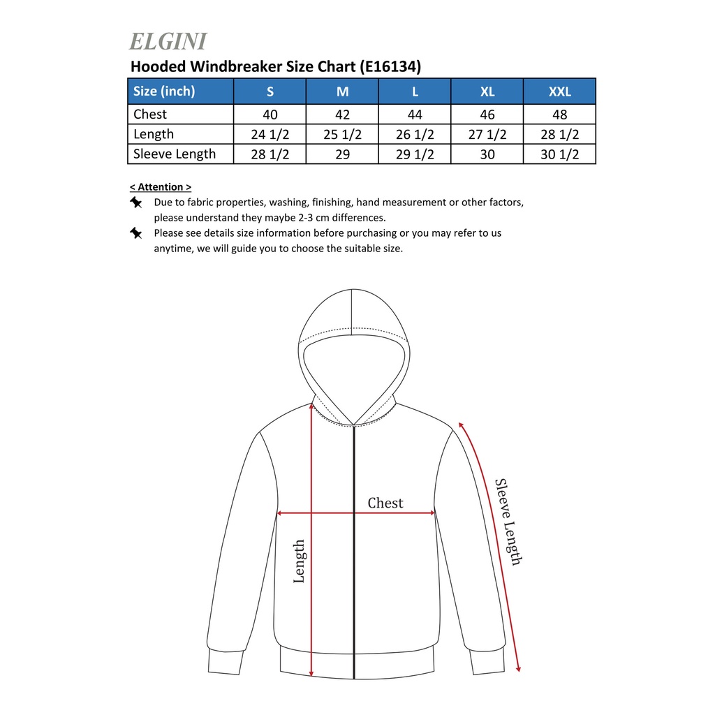 ELGINI E16134 Hooded Windbreaker Waterproof M To XXL | Shopee Malaysia