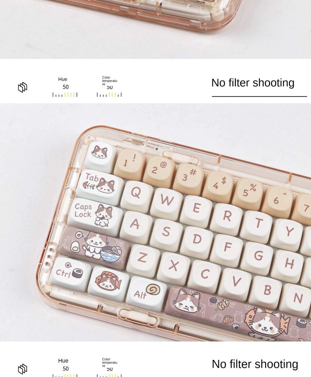 pbt keycaps Little Meow Eat fish MOA Hight Keycap set Cute animal Cat ...