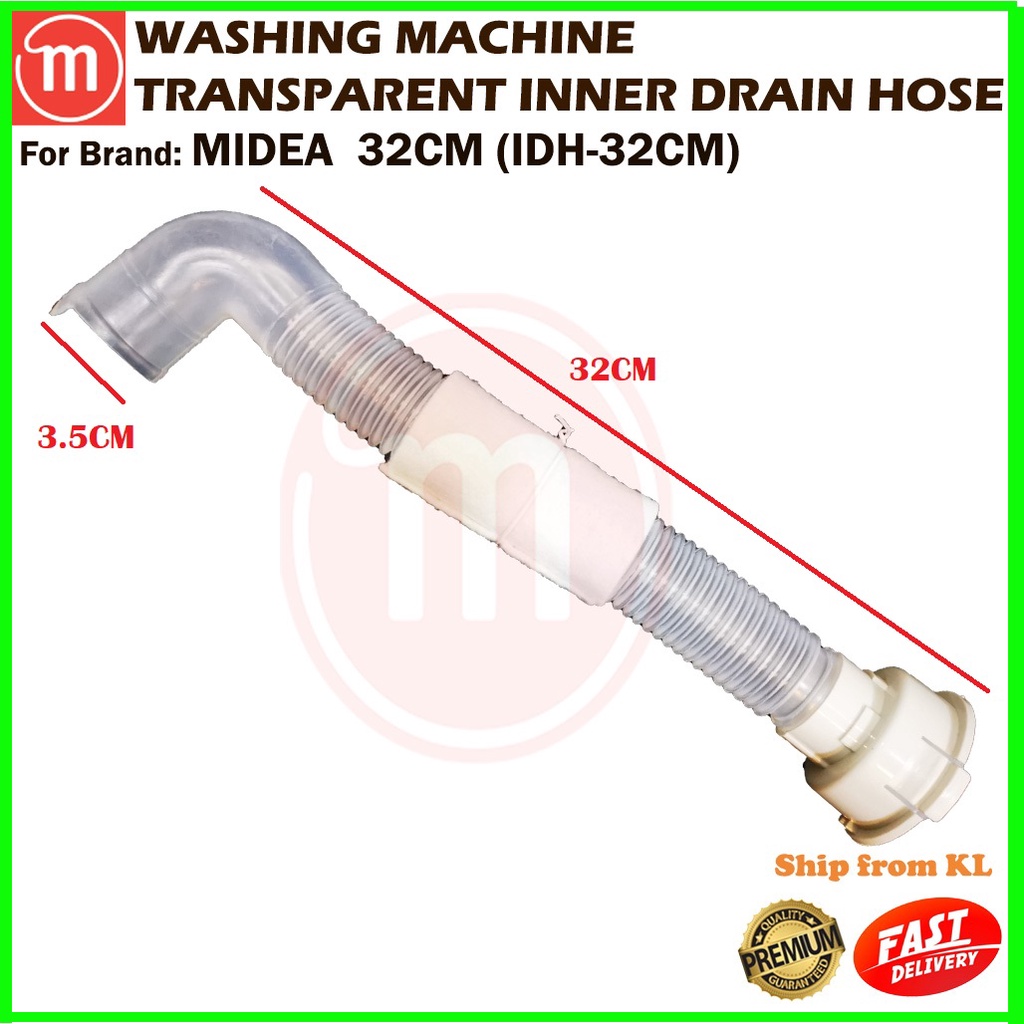 MIDEA WASHING MACHINE TRANSPARENT INNER DRAIN HOSE 320MM Shopee Malaysia