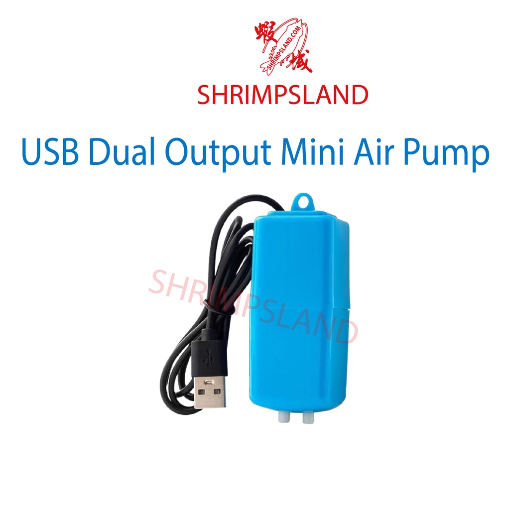 [SHRIMPSLAND] Aquarium Portable Dual Output Mini USB Fish Tank Oxygen