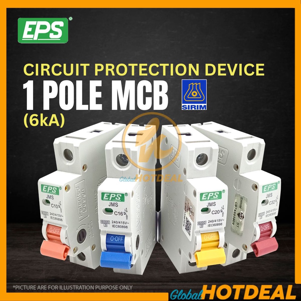 [SIRIM] EPS 1 POLE MCB 1 Pole Miniature Circuit Breaker MCB DIN Rail ...