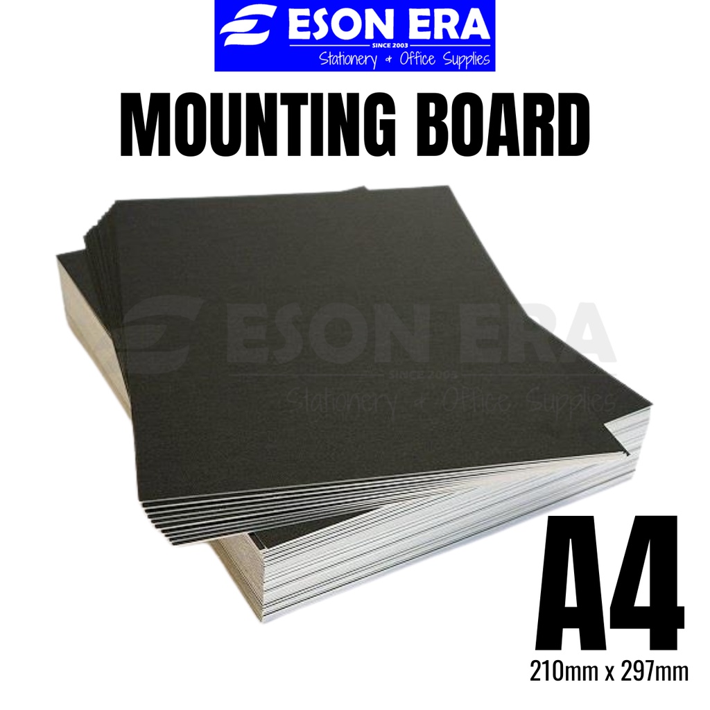 [A4] Mounting Board A4 1000gsm Black 1pc Card Board Chip Board Kad