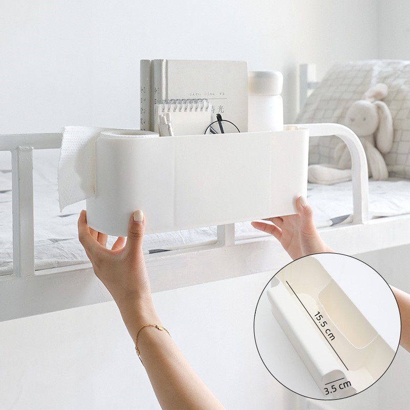 【NordicHome】Bedside Plastic Storage Caddy with Removable Hook Hanging ...