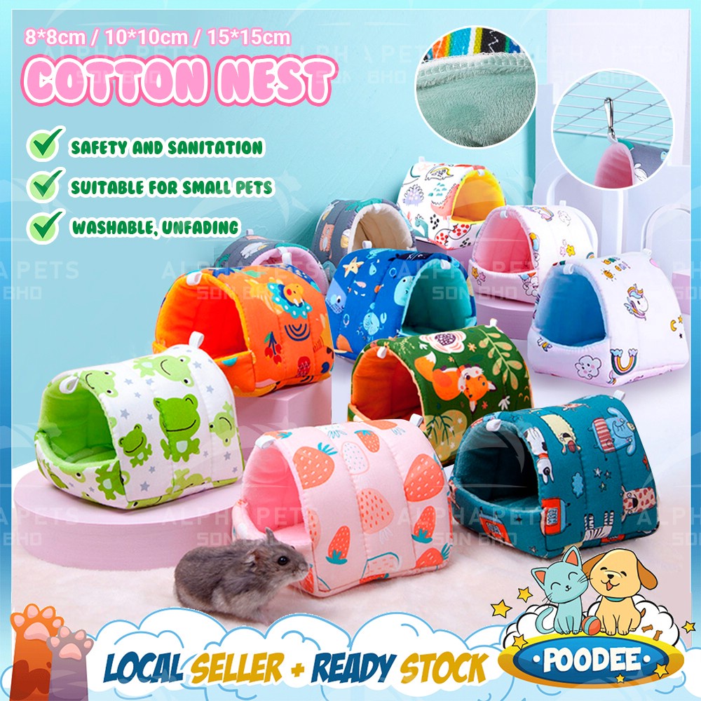 POODEE Hamster Bed Hamster Cave Bed Warm Bed House Cotton Nest Kapas