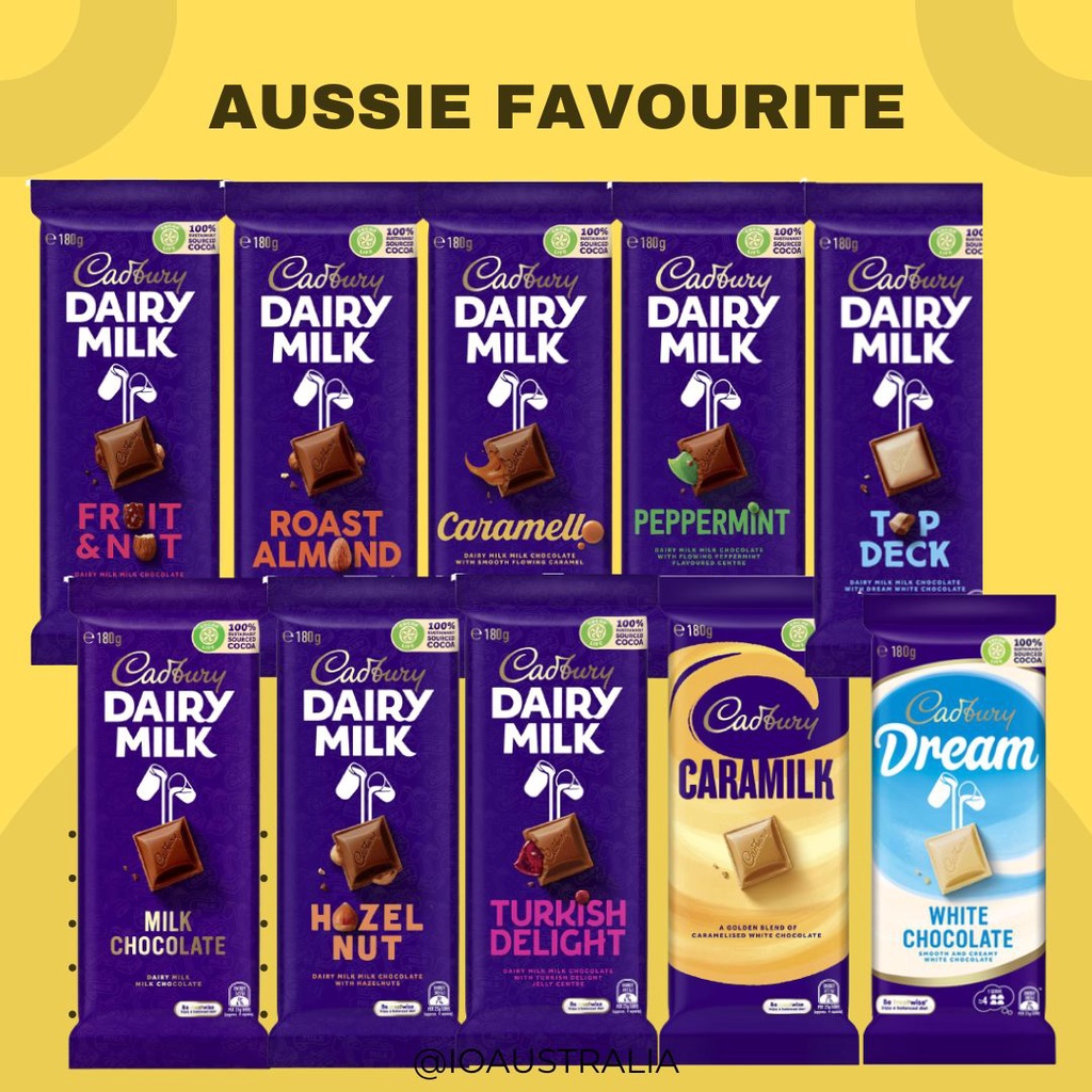 Cadbury Australia Dairy Milk Chocolate Block 180g Shopee Malaysia