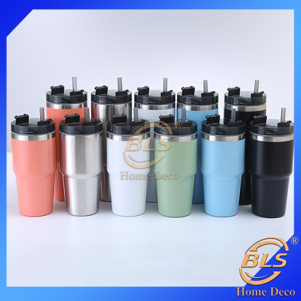 600ml / 890ml 304 Stainless Steel Tumbler Full Set Vacuum Thermal Cup ...