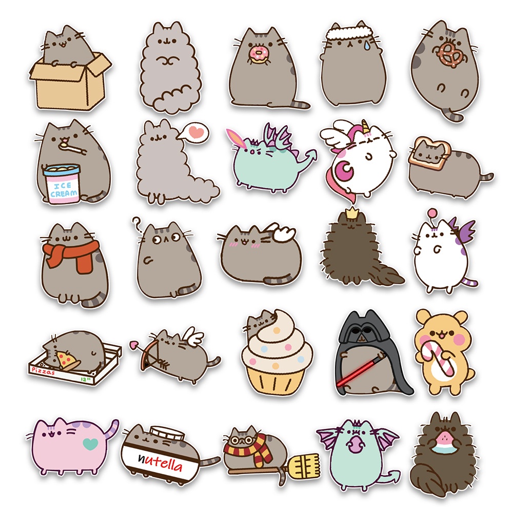 MUYA 50pcs Cartoons Stickers for Kids Cute Cat Stickers for Journal ...