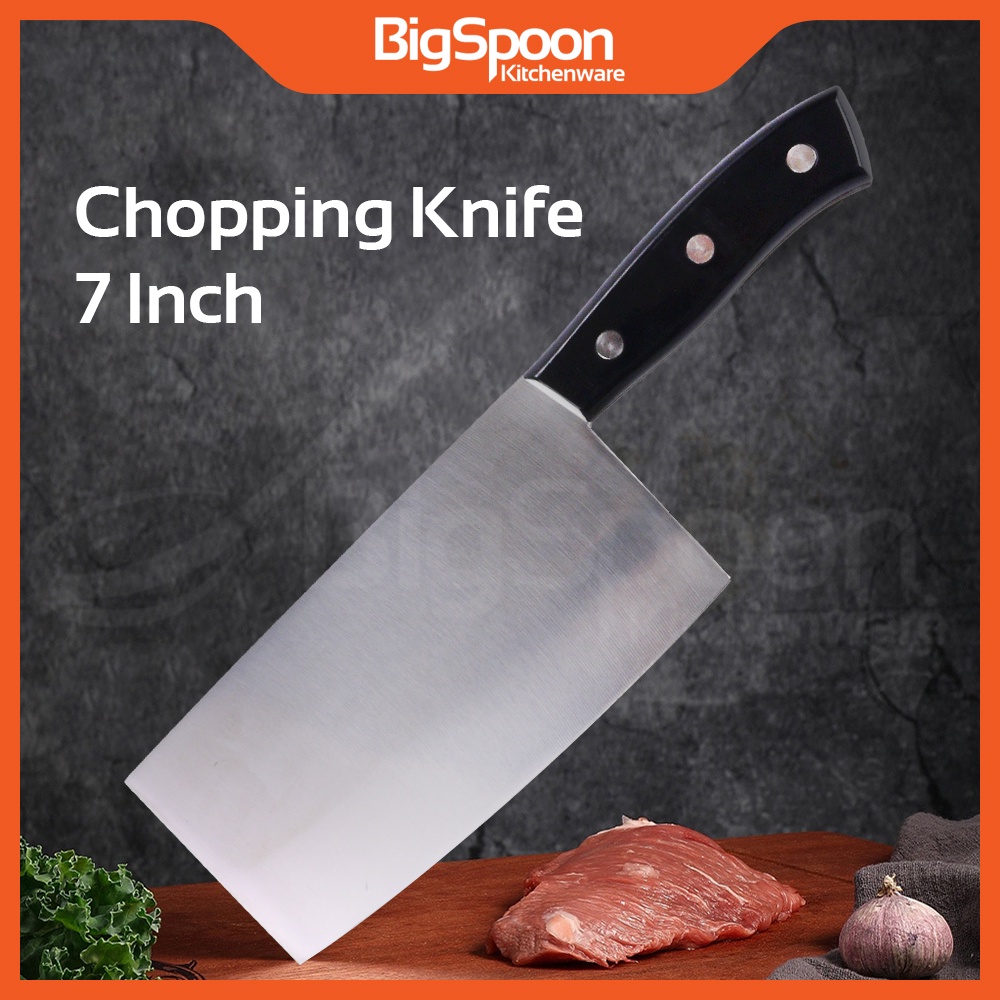 BIGSPOON 7 inch Bone Chopping Knife Stainless Steel Chinese Cleaver