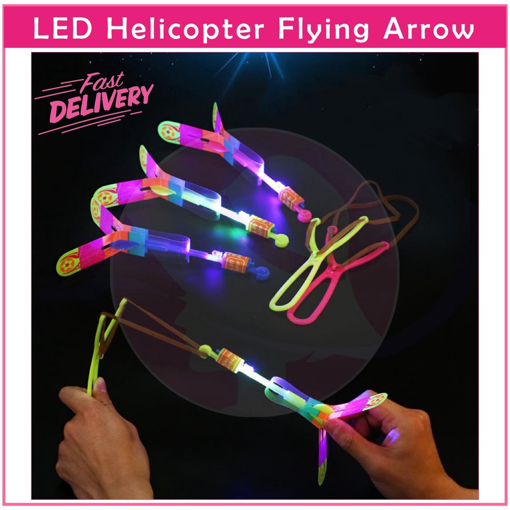 LED Helicopter Flying Arrow Flying Rocket Flash Classic Elastic Toys